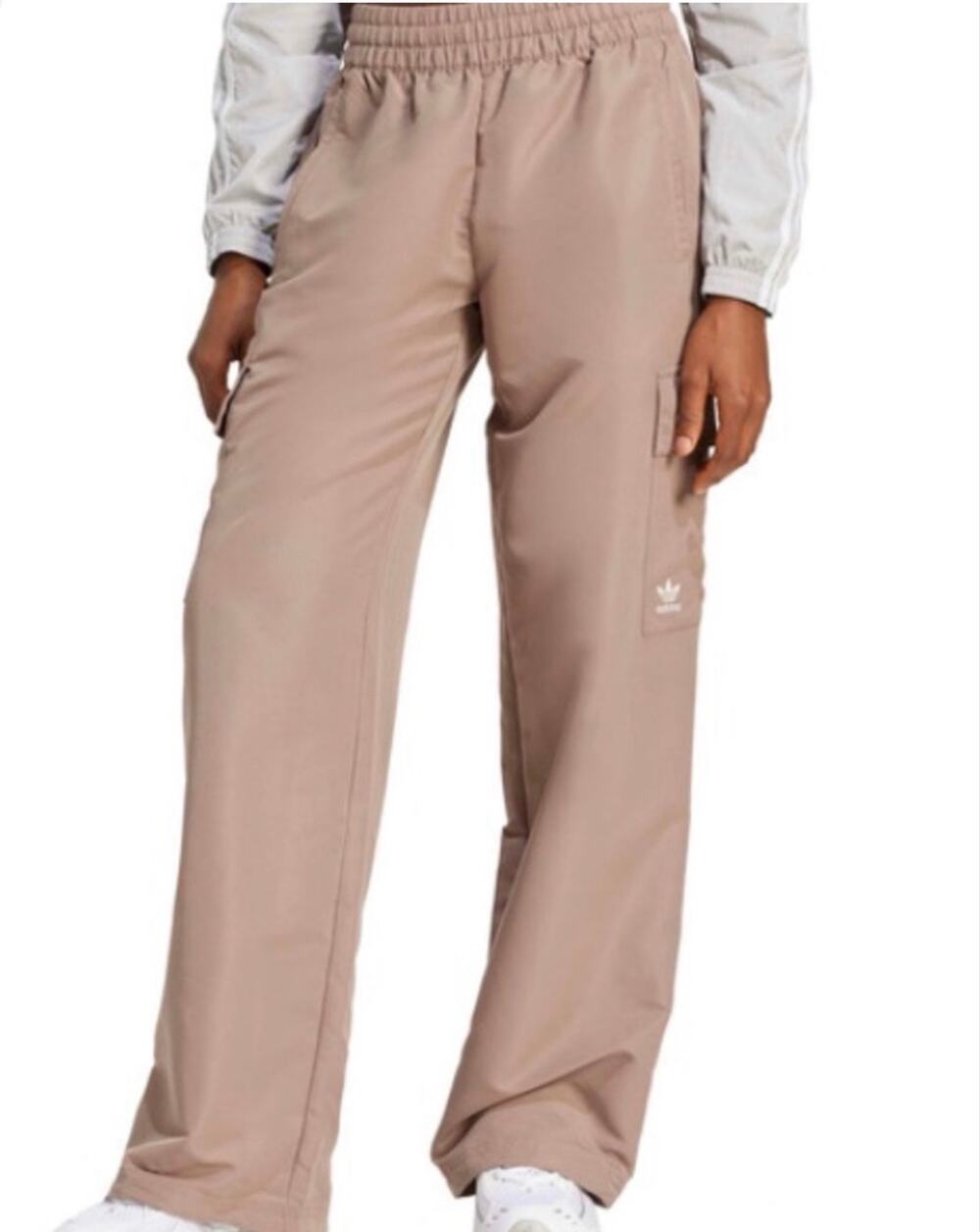 Adidas Originals Essentials Woven Cargo Pants Womens XS Trace Brown Wide Leg EUC